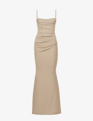 House Of Cb Milena Corset Stretch-jersey Maxi Dress In Nude (lingerie)