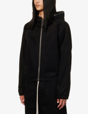 RICK OWENS Sealed full-zip boxy-fit cotton-twill windbreaker jacket