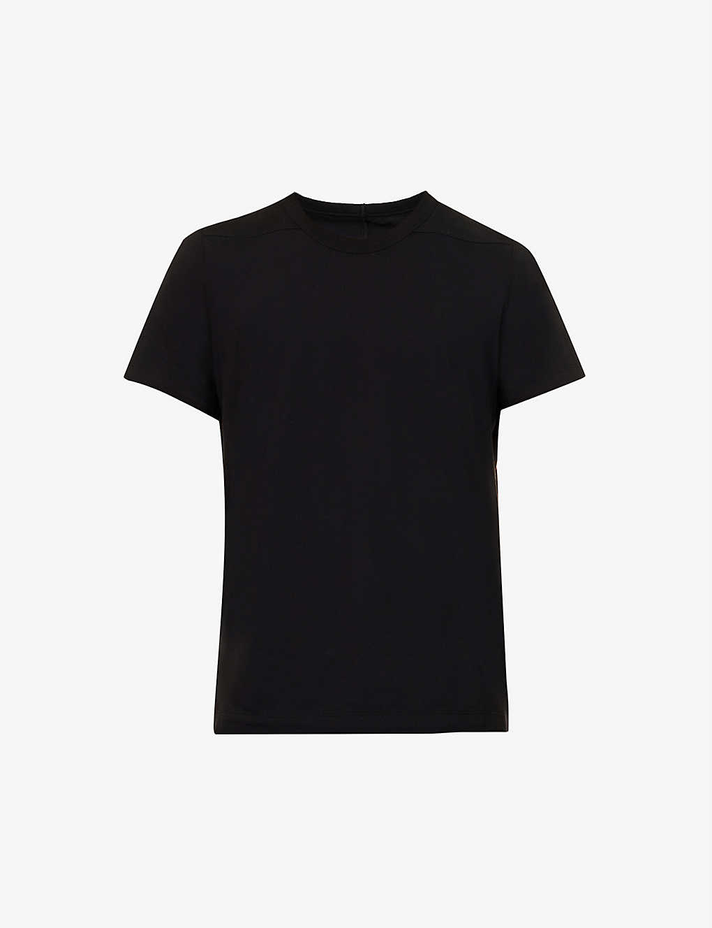 Rick Owens Exposed-seams Boxy-fit Cotton-jersey T-shirt In Black
