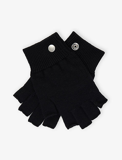 RICK OWENS: Fine-knit wool fingerless gloves