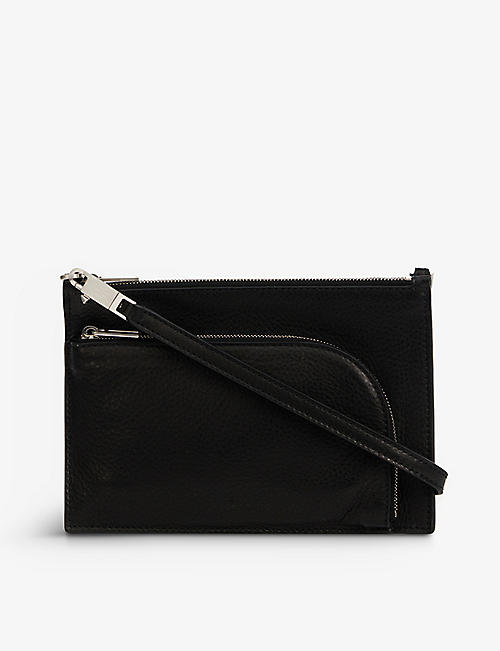 RICK OWENS: Brand-embossed leather pouch