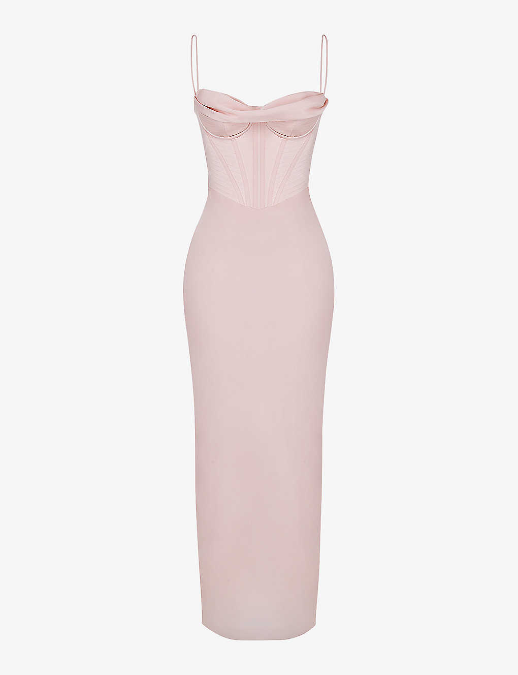 House Of Cb Womens Blush Charmaine Corset Satin Maxi Dress In Pale Pink