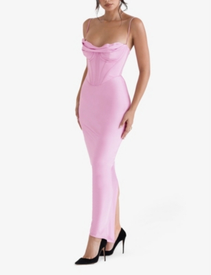 House of CB Seraphina Pink Print Corset Dress