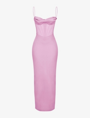 HOUSE OF CB: Charmaine corset satin maxi dress