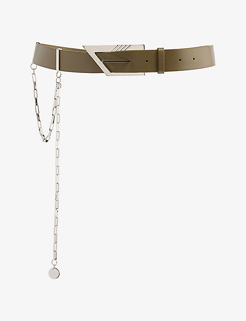 ATTICO: Chain-embellished leather belt