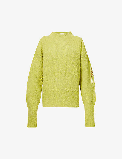 ATTICO: Brand-patch relaxed-fit woven-knit jumper