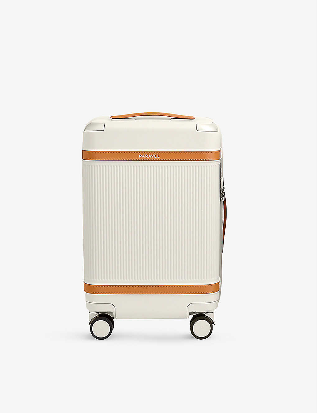Paravel Aviator Shell Carry-on Suitcase In White/brown