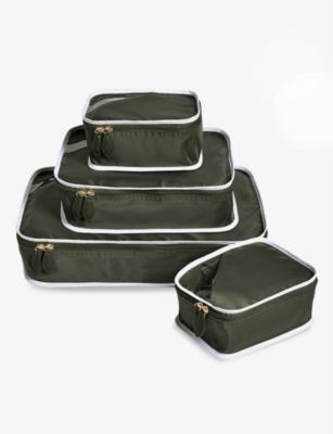 Shop Paravel Green Pack Of Four Recycled-nylon Packing Cubes