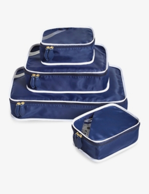 Paravel Pack Of Four Shell Packing Cubes In Navy