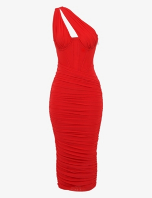 HOUSE OF CB Valentina cut out stretch mesh midi dress