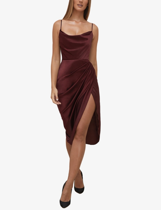 Reva corset satin midi dress