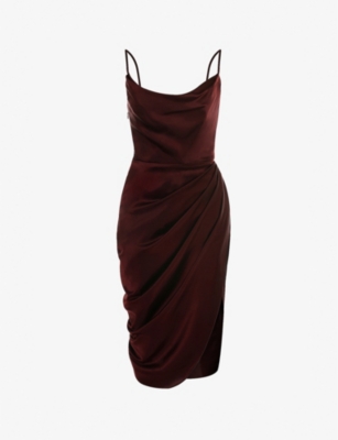 HOUSE OF CB: Reva corset satin midi dress