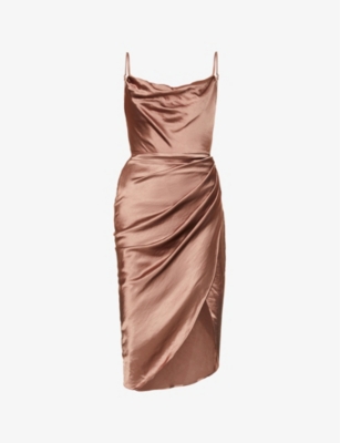 HOUSE OF CB: Reva corset satin midi dress