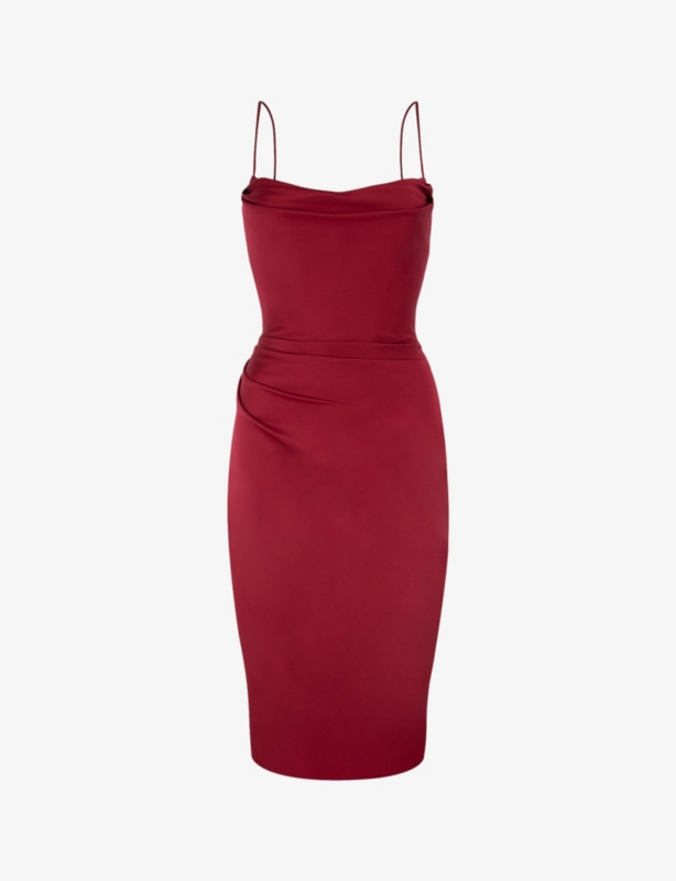 Anja corset satin midi dress