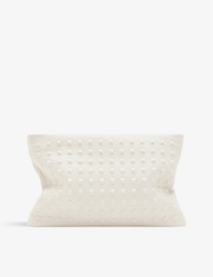 ALLSAINTS BETTINA STUD-EMBELLISHED LEATHER CLUTCH BAG 57788075
