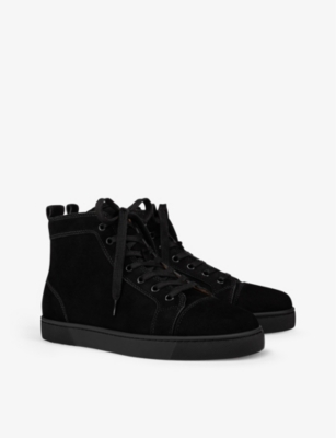 CHRISTIAN LOUBOUTIN Louis flat suede high-top trainers