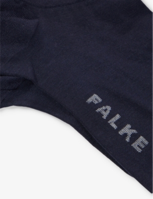 Shop Falke Womens 6379 Dark Navy Fine Softness Ankle Stretch-woven Socks