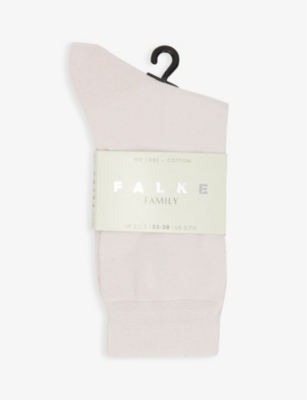 Falke Family Brand-print Stretch-cotton Blend Socks In 8458 Light Pink