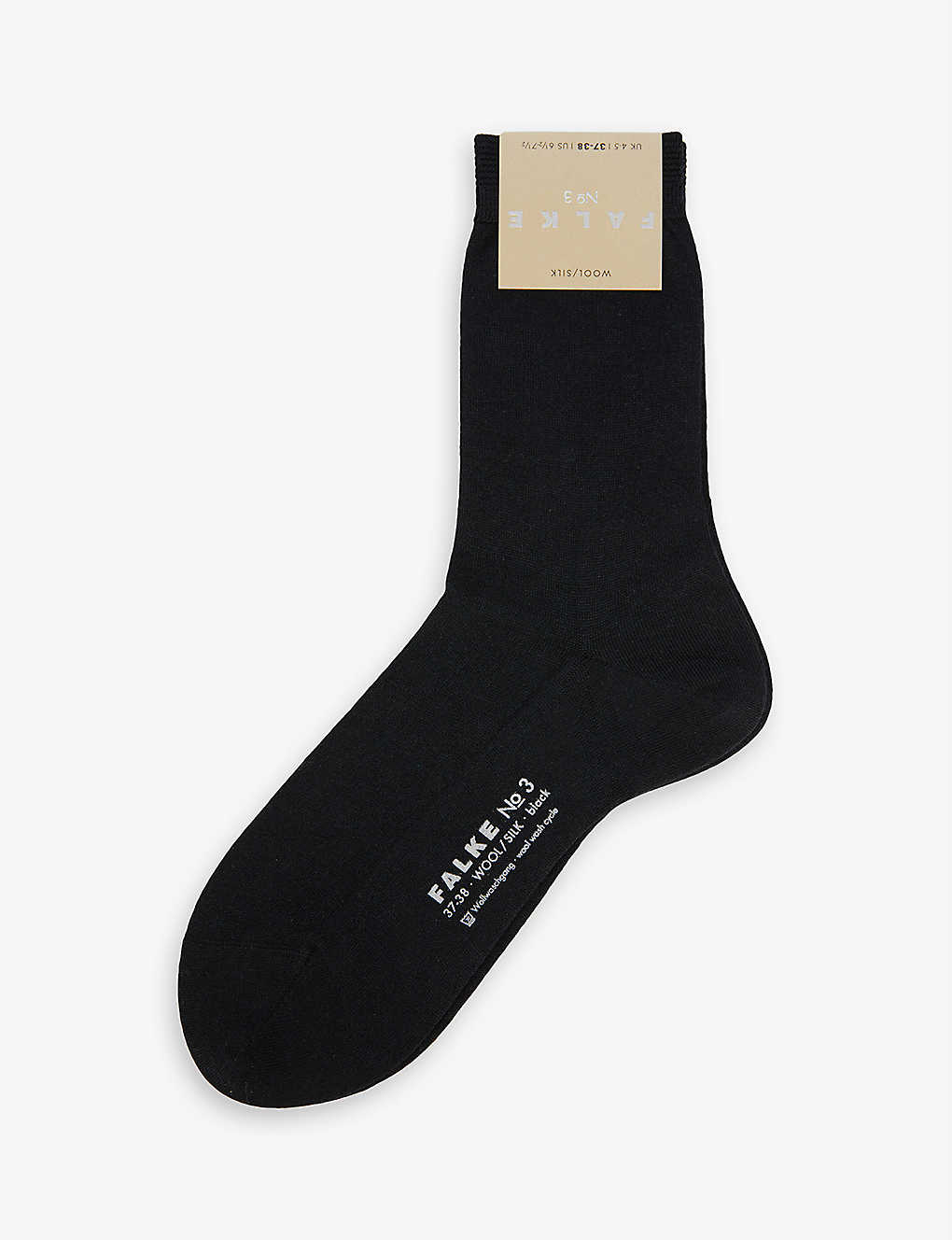 Shop Falke No. 3 Wool-silk Blend Socks In Black