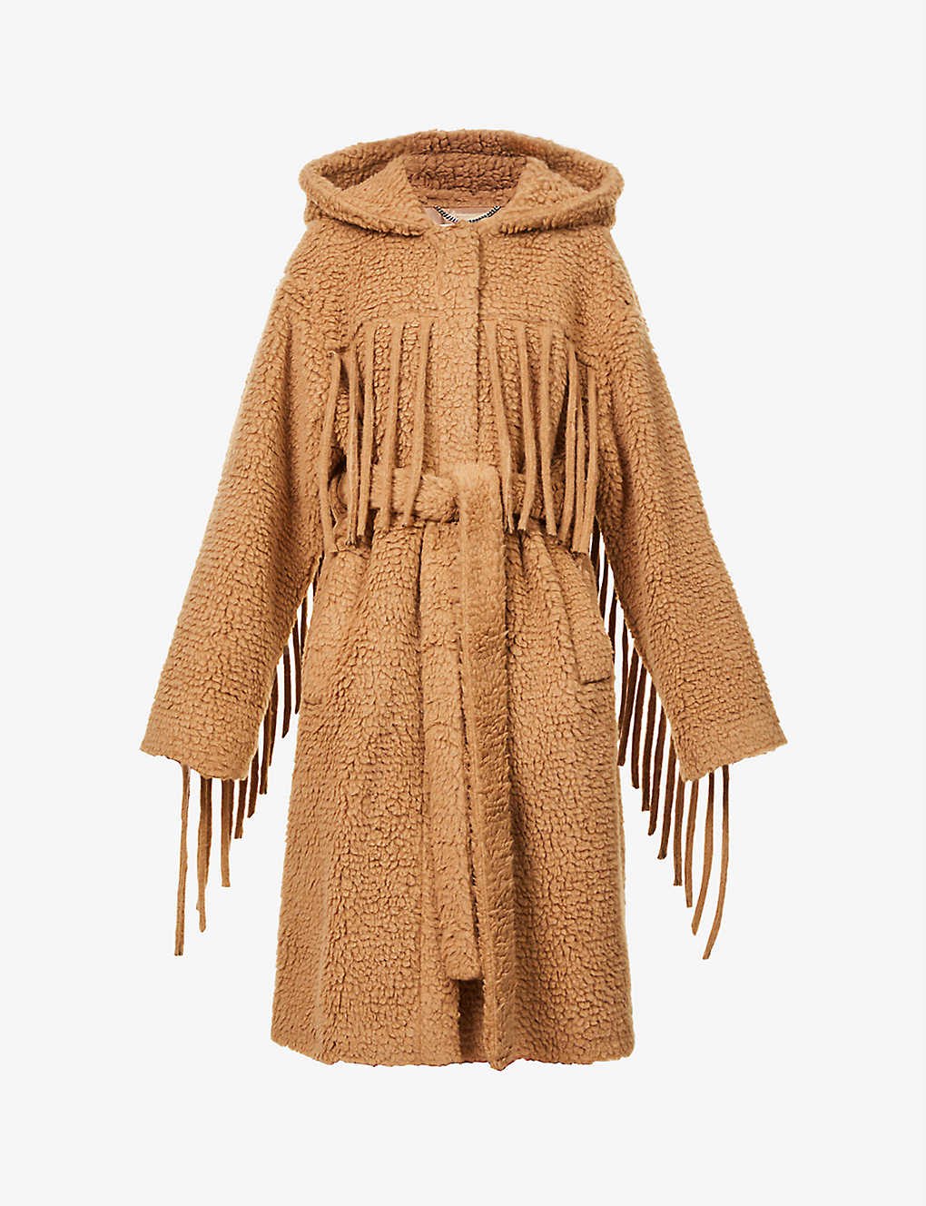 Teddy-texture belted tassel-trim woven coat Selfridges & Co Women Clothing Jackets Fleece Jackets 