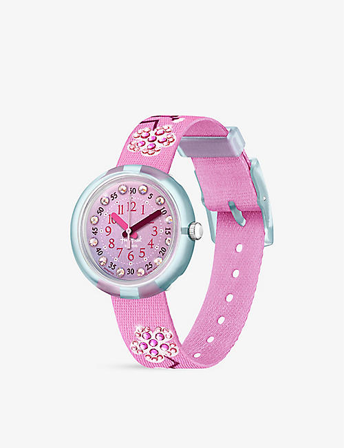 FLIK FLAK: Sparkling Cherry recycled plastic-blend watch