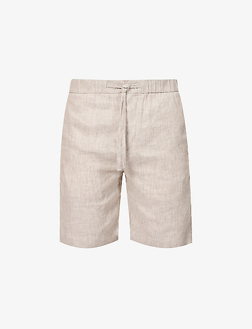FRESCOBOL CARIOCA: Felipe drawstring-waist regular-fit linen-blend shorts