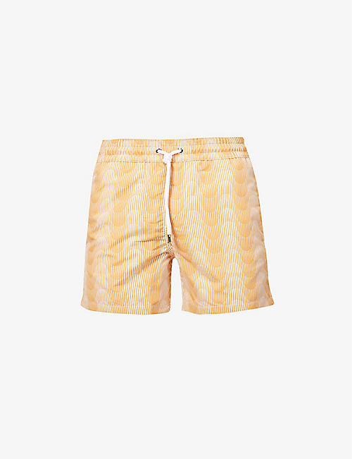 FRESCOBOL CARIOCA: Sombra linear-pattern regular-fit recycled-polyester swim shorts