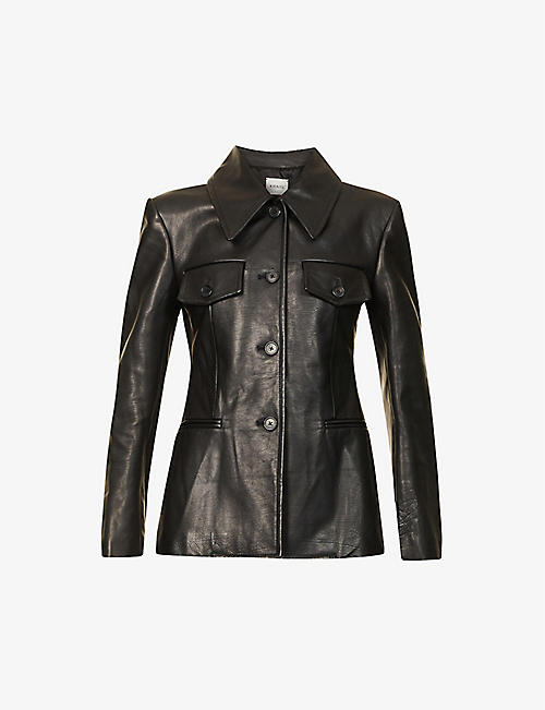 KHAITE: Turley single-breasted leather jacket