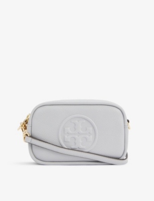 Tory Burch Perry Bombé Leather Cross-body Bag In Bay Gray