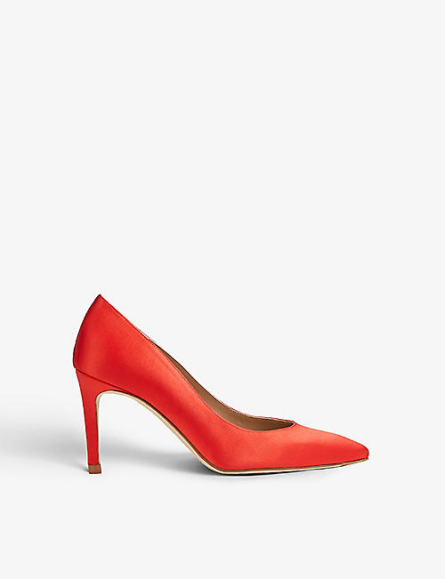 LK BENNETT: Floret pointed-toe leather courts