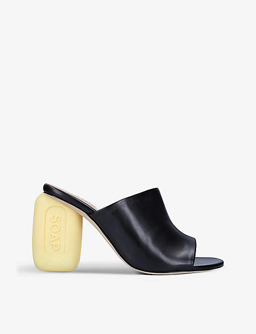 LOEWE: Soap-heel leather heeled mules