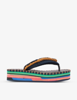 Nostalgic Rainbow Flip Flops