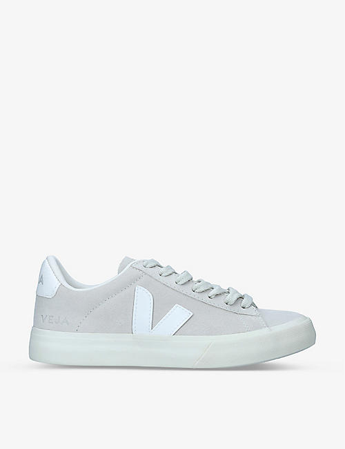 VEJA: Women's Campo initial-embossed suede trainers