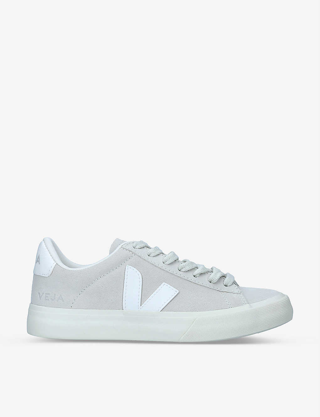 Shop Veja Women's White Women's Campo Initial-embossed Suede Trainers