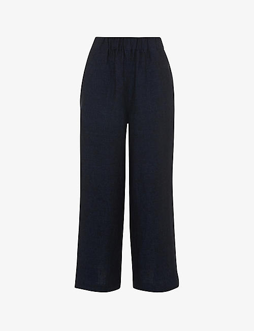 WHISTLES: Relaxed-fit high-rise linen trousers