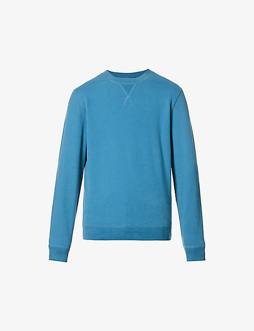SUNSPEL: Topstitched crewneck cotton-jersey sweatshirt