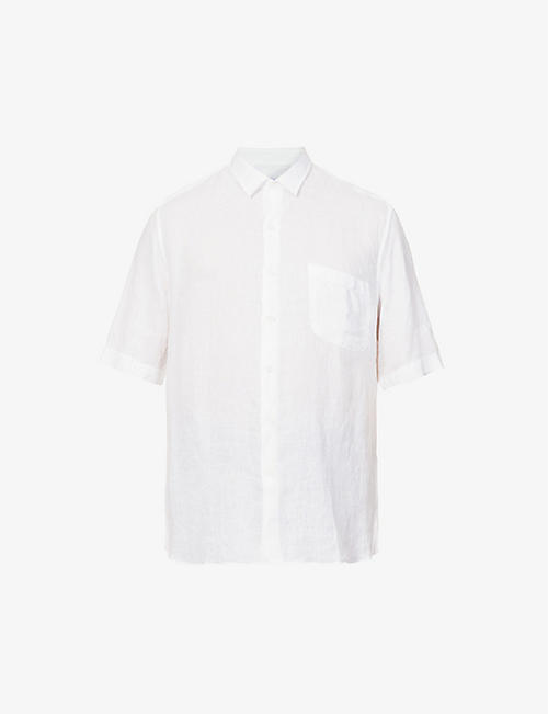 SUNSPEL: Textured short-sleeve relaxed-fit linen shirt