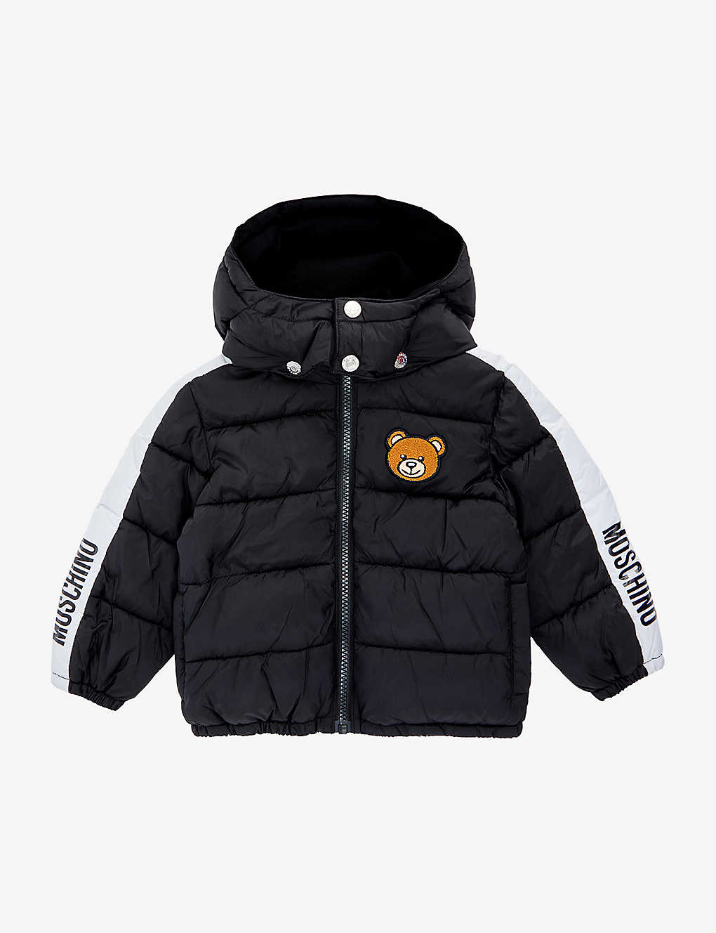MOSCHINO TEDDY BEAR-APPLIQUÉ LOGO-TAPE PADDED SHELL JACKET 9 MONTHS - 3 YEARS