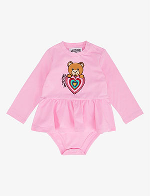 Selfridges & Co Clothing Dresses Casual Dresses Toy Bear heart print stretch-cotton jersey dress 1-3 months 