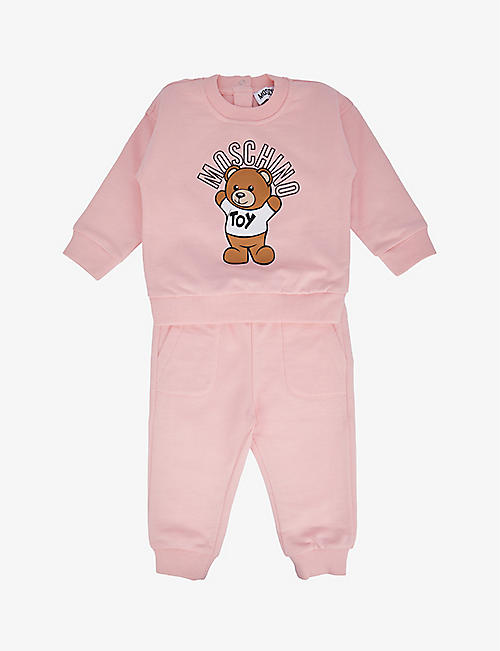 MOSCHINO: Toy Bear-print cotton jersey tracksuit set 3-36 months