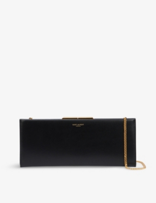 SAINT LAURENT Midnight leather clutch bag