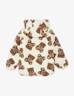 MOSCHINO Bear-print brand-tab woven jacket 10-14 years