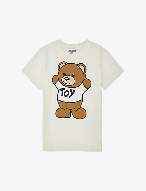 MOSCHINO: Brand-print relaxed-fit cotton-jersey T-shirt 4-14 years