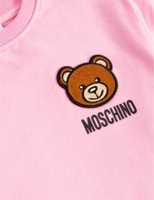 MOSCHINO Mini Bear logo-print stretch-cotton-jersey dress 4-14 years