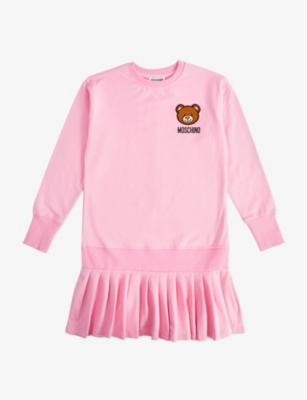 MOSCHINO Mini Bear logo-print stretch-cotton-jersey dress 4-14 years