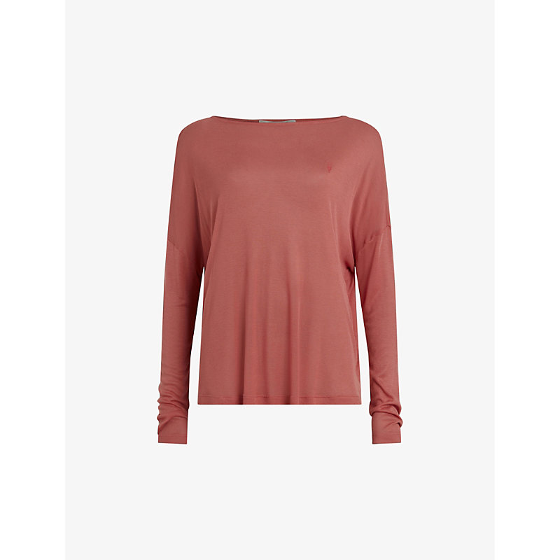 Allsaints Rita Oversize Long Sleeve T-shirt In Tainted Pink
