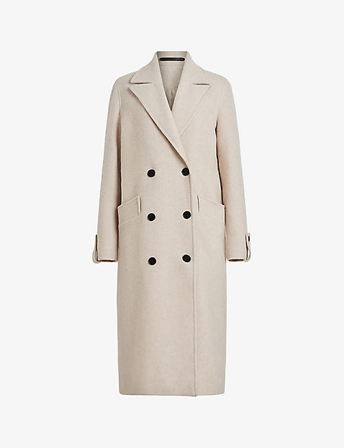 ALLSAINTS: Millie double-breasted recycled wool-blend coat