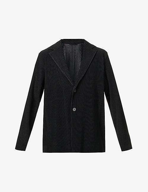 HOMME PLISSE ISSEY MIYAKE: Pleated relaxed-fit knitted jacket