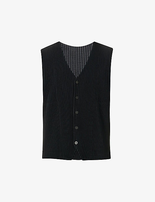 HOMME PLISSE ISSEY MIYAKE: Basics pleated regular-fit woven vest
