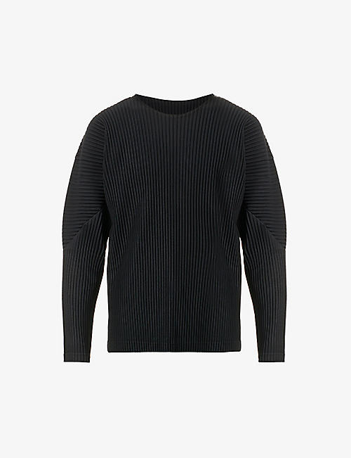 HOMME PLISSE ISSEY MIYAKE: Basics pleated relaxed-fit knitted T-shirt